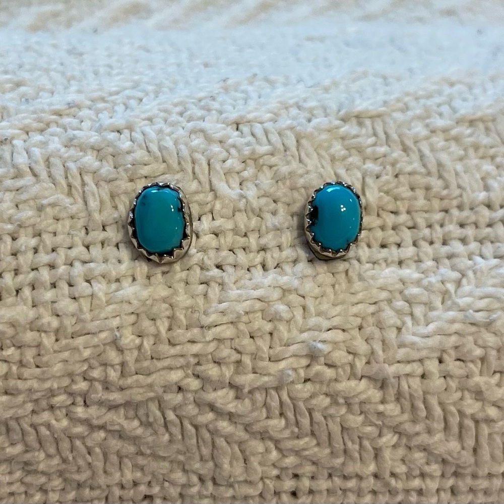 Hand crafted Turquoise and Silver earrings
